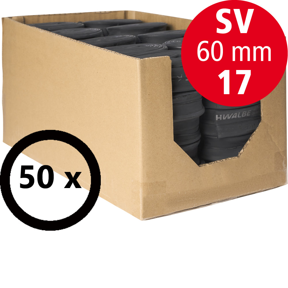 Schwalbe Schlauch Nr. 17 Werkstattbox, 50 Stück, SV 60 mm