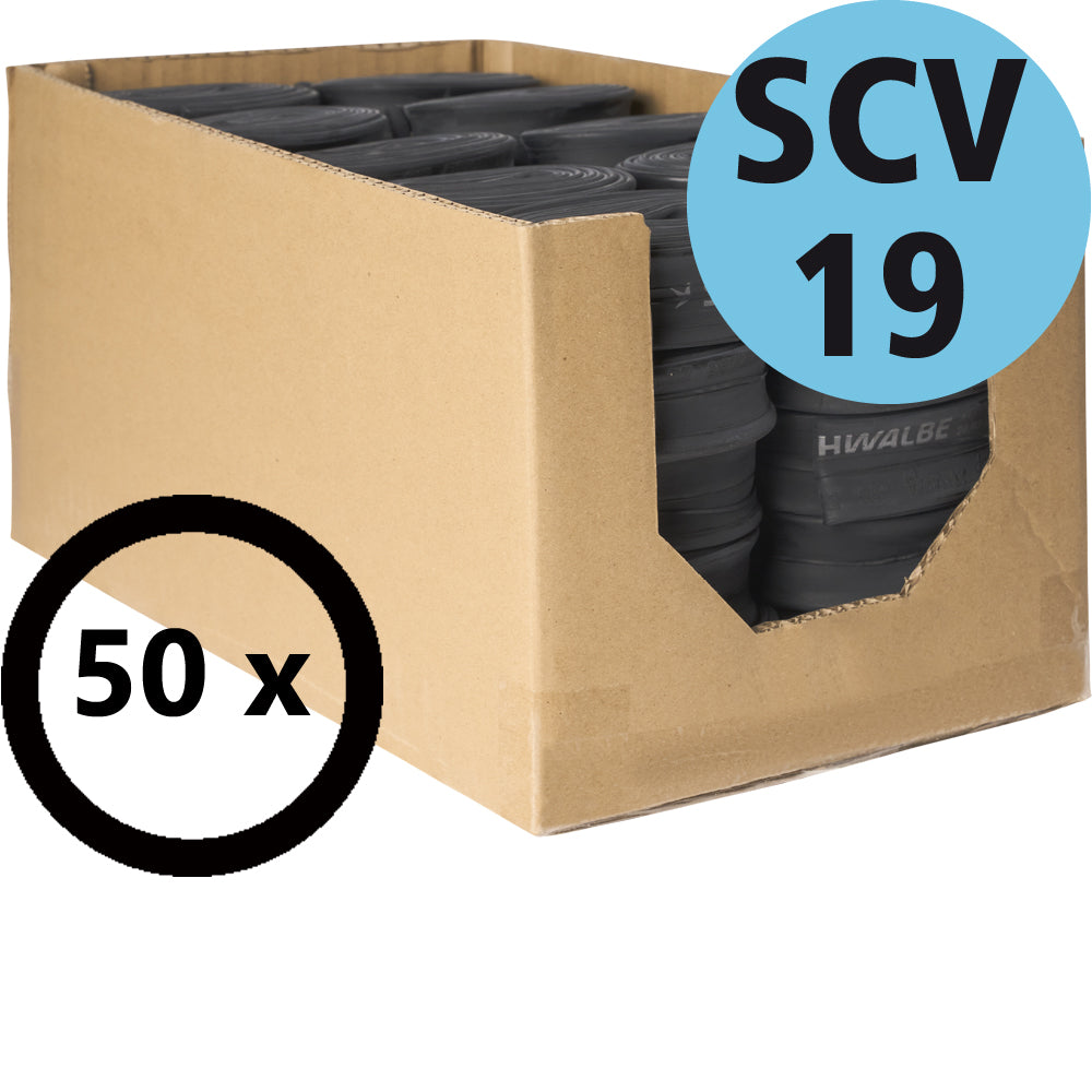 Schwalbe Schlauch Nr. 19 Werkstattbox, 50 Stück, Nr. 19, 40 bis 62 mm, SCV 40 mm