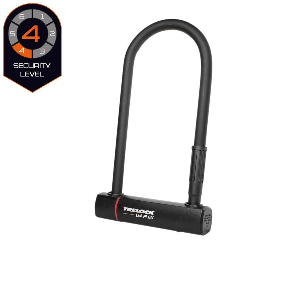 Trelock U4 Flex Bügelschloss 23 cm mit Schlaufenkabel und Halter