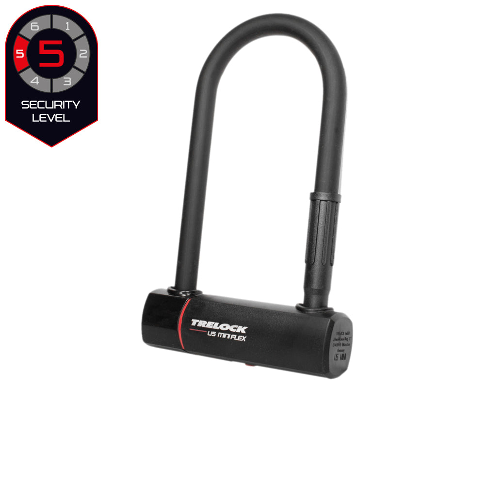 Trelock U5 Mini Flex Bügelschloss 18 cm mit Schlaufenkabel und Halter