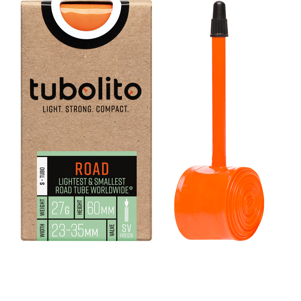 tubolito S-Tubo Road TPU-Schlauch 28 Zoll, Sclaverand 60 mm, orangefarbenes Ventil