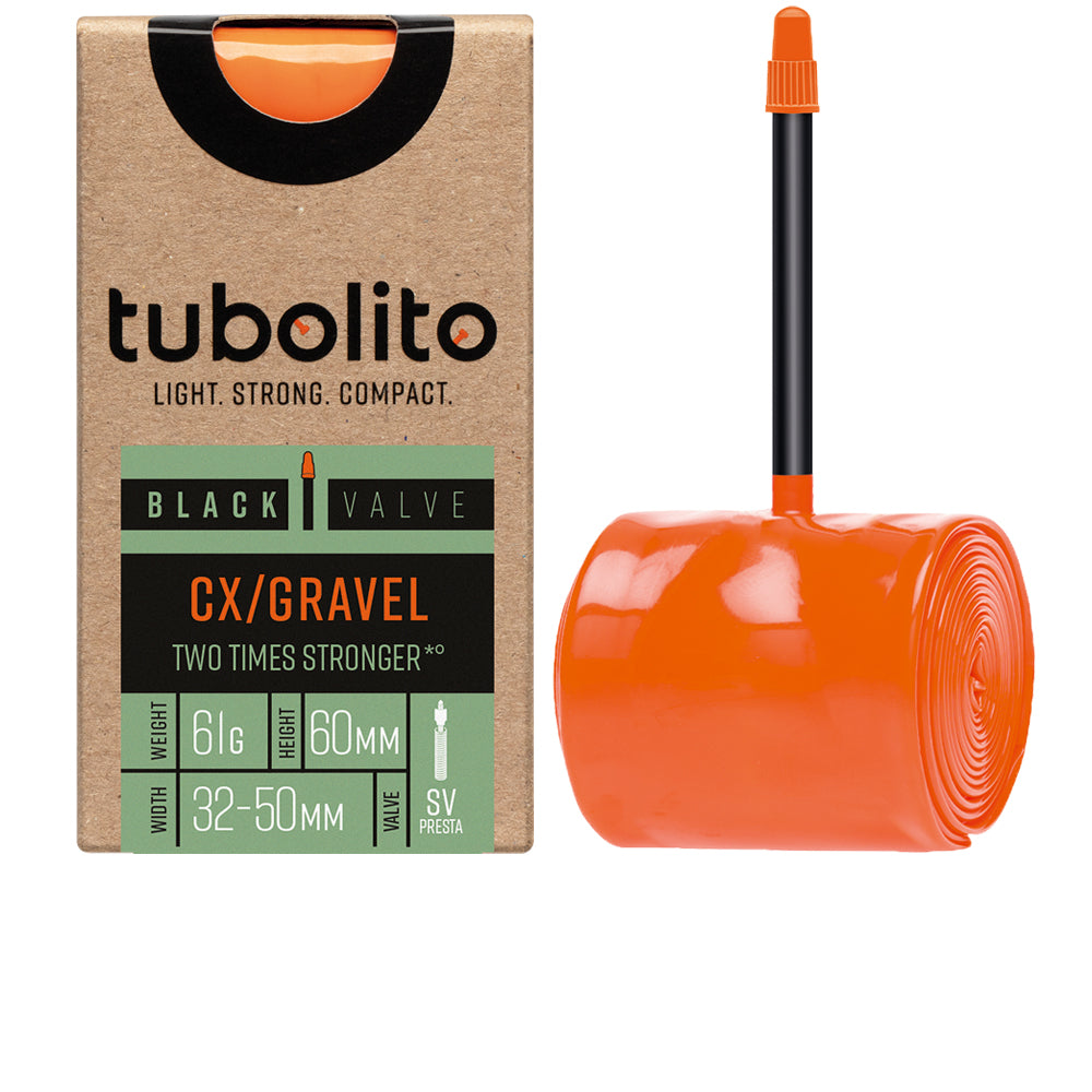 tubolito Tubo Gravel TPU-Schlauch 28 und 27,5 Zoll, Sclaverand 60 mm, schwarzes Ventil