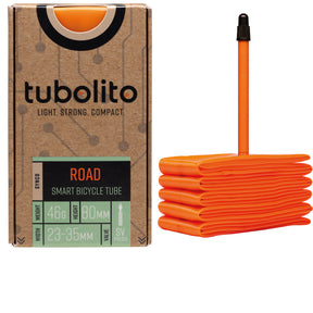 tubolito Tubo Road SYNCD TPU-Schlauch mit Bluetooth-Drucksensor, Sclaverand 80 mm, orange