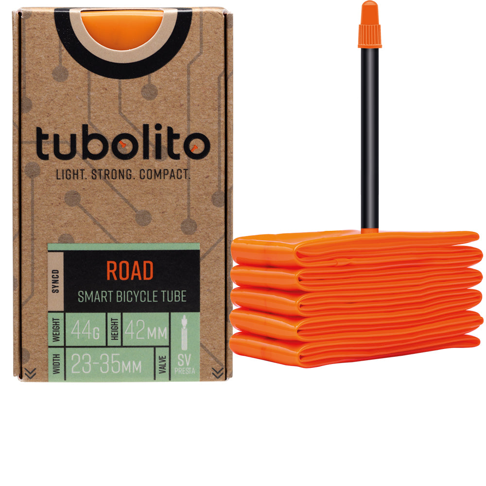 tubolito Tubo Road SYNCD TPU-Schlauch mit Bluetooth-Drucksensor, Sclaverand 80 mm, schwarzes Ventil