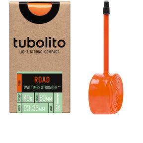 tubolito Tubo Road TPU-Schlauch 28 Zoll, Sclaverand 80 mm, orangefarbenes Ventil