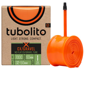tubolito X-Tubo Gravel TPU-Schlauch 28 Zoll, Sclaverand 60 mm, orangefarbenes Ventil