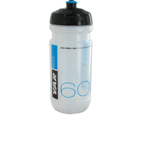 VAR Trinkflasche 600 ml, transparent mit schwarz-blauem Aufdruck