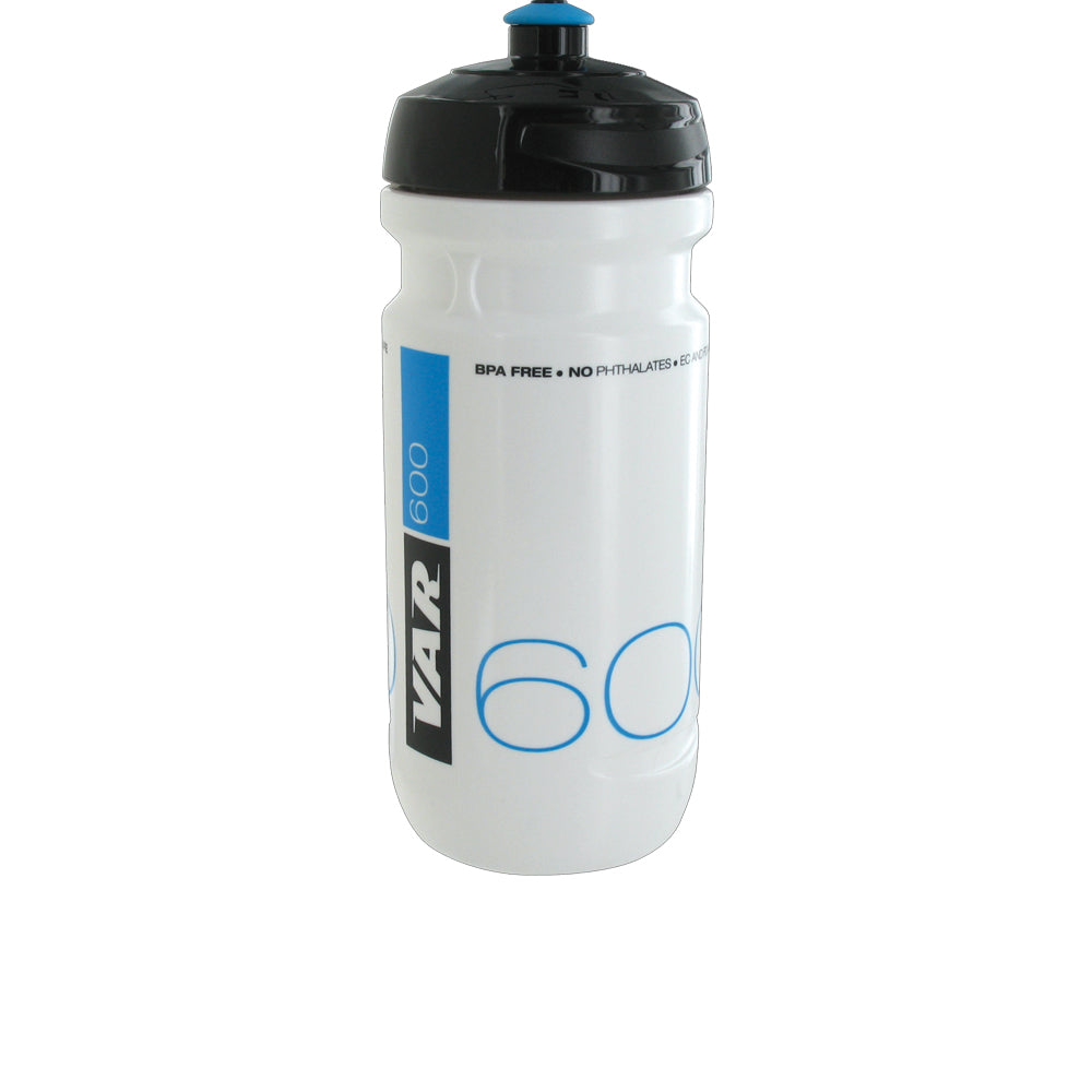 VAR Trinkflasche 600 ml, weiß mit schwarz-blauem Aufdruck