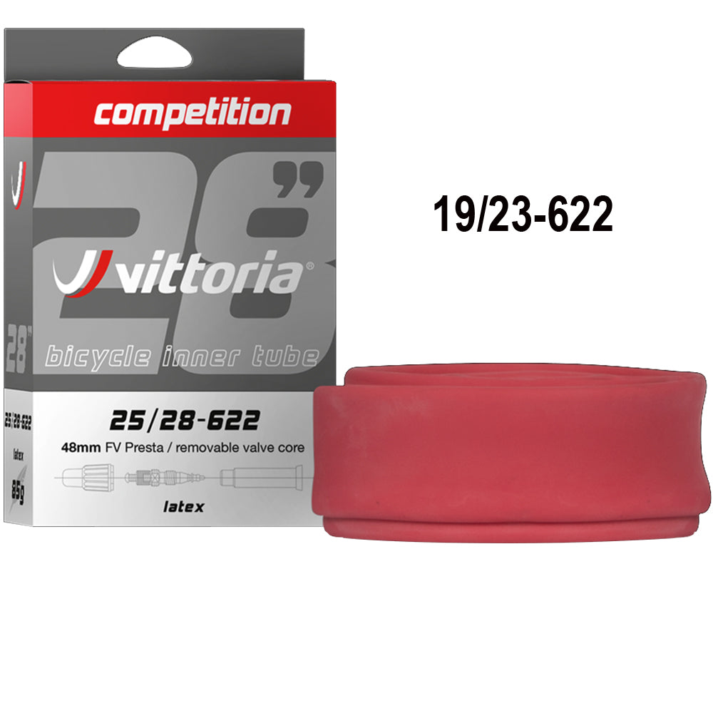 Vittoria Competition Latex Schlauch 28 Zoll 19 bis 23 mm mit Sclaverand-Ventil 48 mm